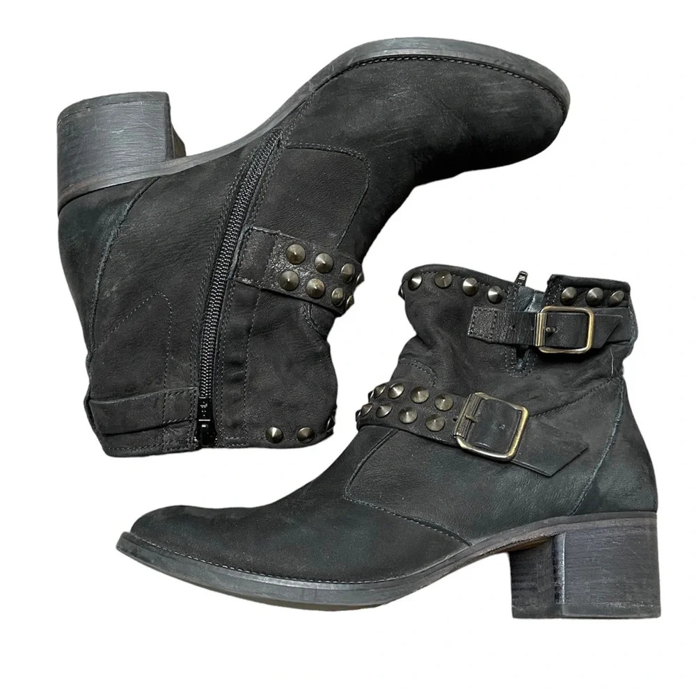 Paul Green Munchen Black Studded Ankle Boots Suede UK Size 4/US Size 6.5